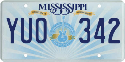 MS license plate YUO342