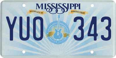 MS license plate YUO343
