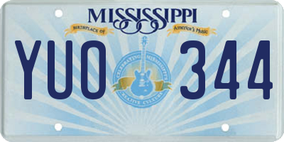 MS license plate YUO344