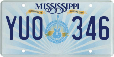 MS license plate YUO346