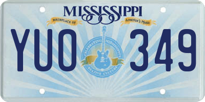MS license plate YUO349