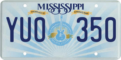 MS license plate YUO350