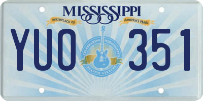 MS license plate YUO351