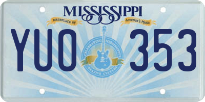 MS license plate YUO353