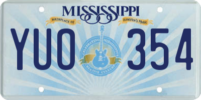 MS license plate YUO354