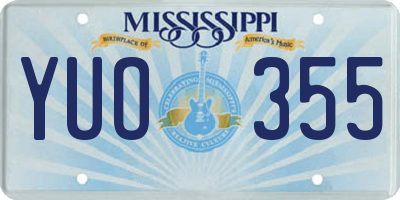 MS license plate YUO355