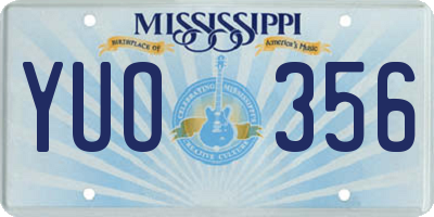 MS license plate YUO356