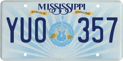 MS license plate YUO357