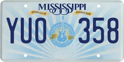 MS license plate YUO358