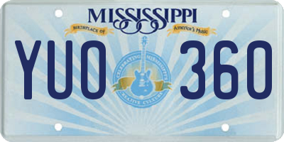 MS license plate YUO360