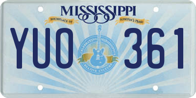 MS license plate YUO361