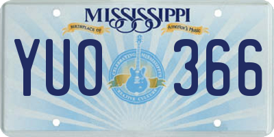 MS license plate YUO366