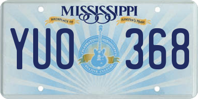 MS license plate YUO368