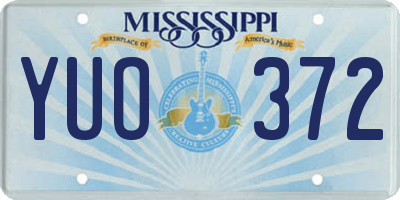 MS license plate YUO372