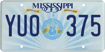 MS license plate YUO375