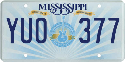 MS license plate YUO377