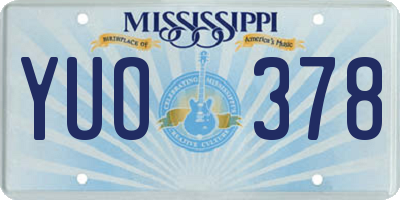 MS license plate YUO378