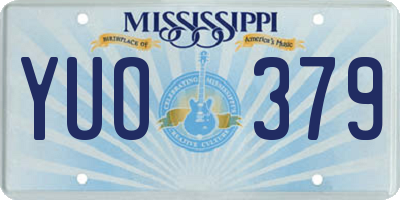 MS license plate YUO379