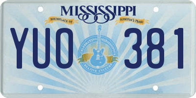 MS license plate YUO381