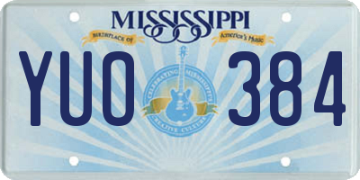 MS license plate YUO384