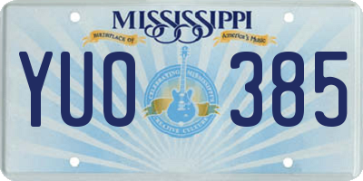 MS license plate YUO385