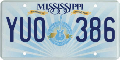 MS license plate YUO386