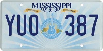 MS license plate YUO387