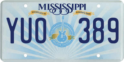 MS license plate YUO389