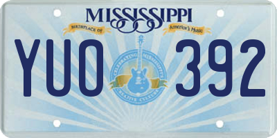 MS license plate YUO392