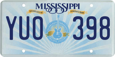 MS license plate YUO398