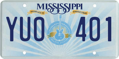 MS license plate YUO401