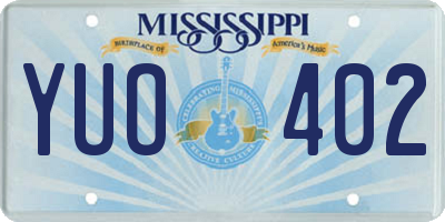 MS license plate YUO402
