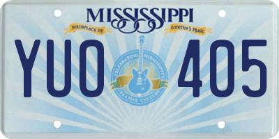 MS license plate YUO405