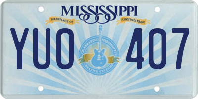 MS license plate YUO407