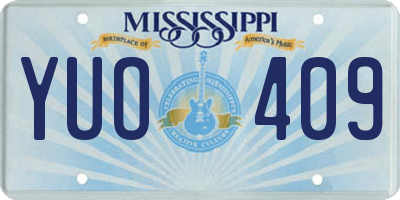 MS license plate YUO409