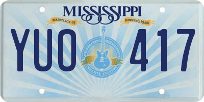 MS license plate YUO417