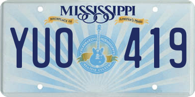 MS license plate YUO419