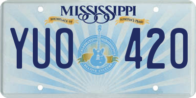MS license plate YUO420