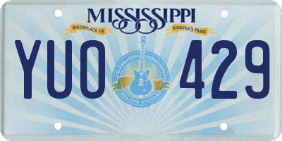 MS license plate YUO429