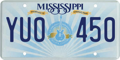 MS license plate YUO450