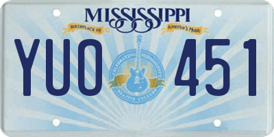 MS license plate YUO451
