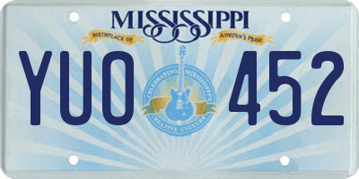 MS license plate YUO452