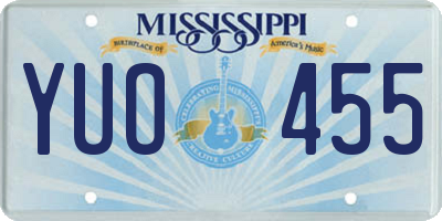MS license plate YUO455