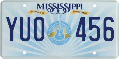 MS license plate YUO456