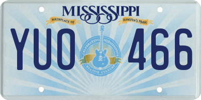 MS license plate YUO466
