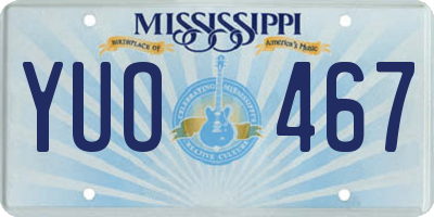 MS license plate YUO467