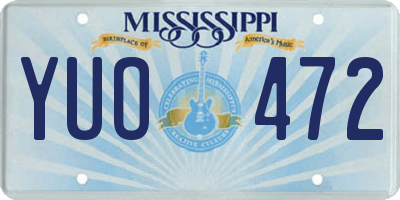 MS license plate YUO472