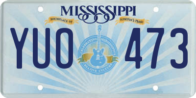 MS license plate YUO473