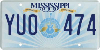 MS license plate YUO474