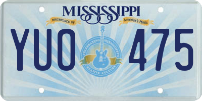 MS license plate YUO475